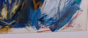 Annemarie de Groot - Acryl op papier, Saxofoon speler - Ingelijst (Groot) kopen? Bied vanaf 200!