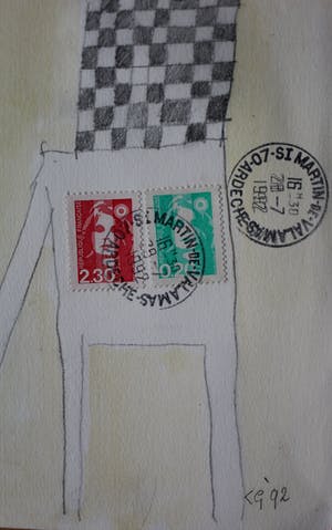 Klaas Gubbels - Tekening op kaart - 1992 kopen? Bied vanaf 199!