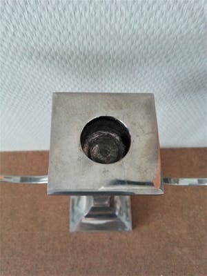 Niet of onleesbaar gesigneerd - Art Deco Kandelaar van chrome en perspex - Jaren 30 kopen? Bied vanaf 10!
