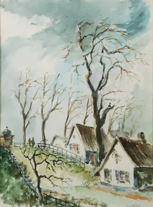 Rein Snapper - Aquarel, Lekdijk- Ingelijst kopen? Bied vanaf 1!