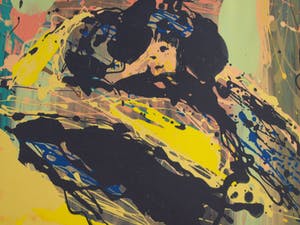 Emeke Buitelaar - Litho of monoprint? , Abstracte voorstelling – gesigneerd & ingelijst – 1988 kopen? Bied vanaf 40!