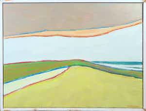 Paul Overhaus - Acryl op doek, Landschap - Ingelijst verkocht voor € 90!