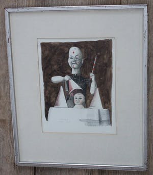 Buy Herman Berserik - Ingelijste aquarel: De goochelaar - 1974? Bid from 550!