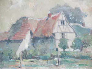 George Tielens - Limburgse boerderij - Olie op doek kopen? Bied vanaf 150!