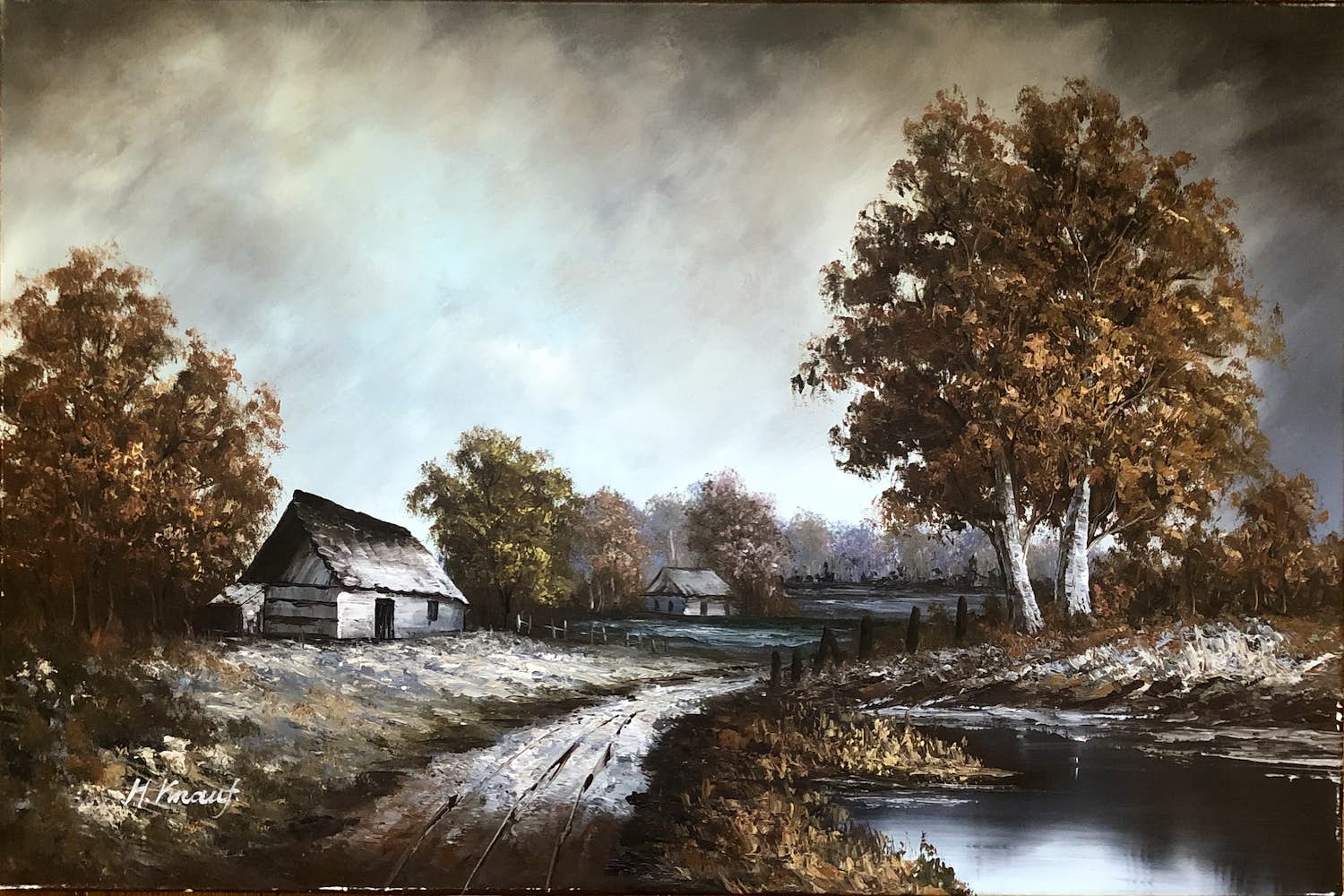 Henner Knauf - Winter landschap verkocht voor € 15!
