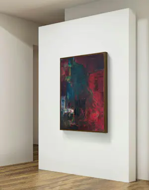 Silvin Bronkart - Seltenes abstraktes Ölgemälde auf Leinwand aus dem Jahr 1961 „Connivence“ kopen? Bied vanaf 1900!