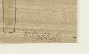 Klaas Gubbels - Karakteristiek werk in gemengde techniek op papier - Ingelijst kopen? Bied vanaf 300!