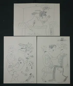 Anton Martineau - Lot van 3 unieke werken op papier! kopen? Bied vanaf 1!