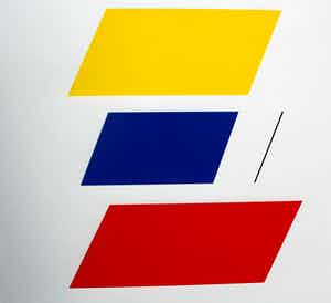 Genevieve Claisse - Giclee: Composition Geometrique rouge/blue/jaune verkocht voor € 175!