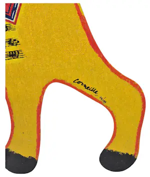 Corneille - Polychroom beschilderde metalen sculptuur: kat kopen? Bied vanaf 599!