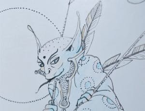 Hans Kanters - ingekleurde tekening , met opdracht, ingelijst - incl. 2 boeken kopen? Bied vanaf 195!