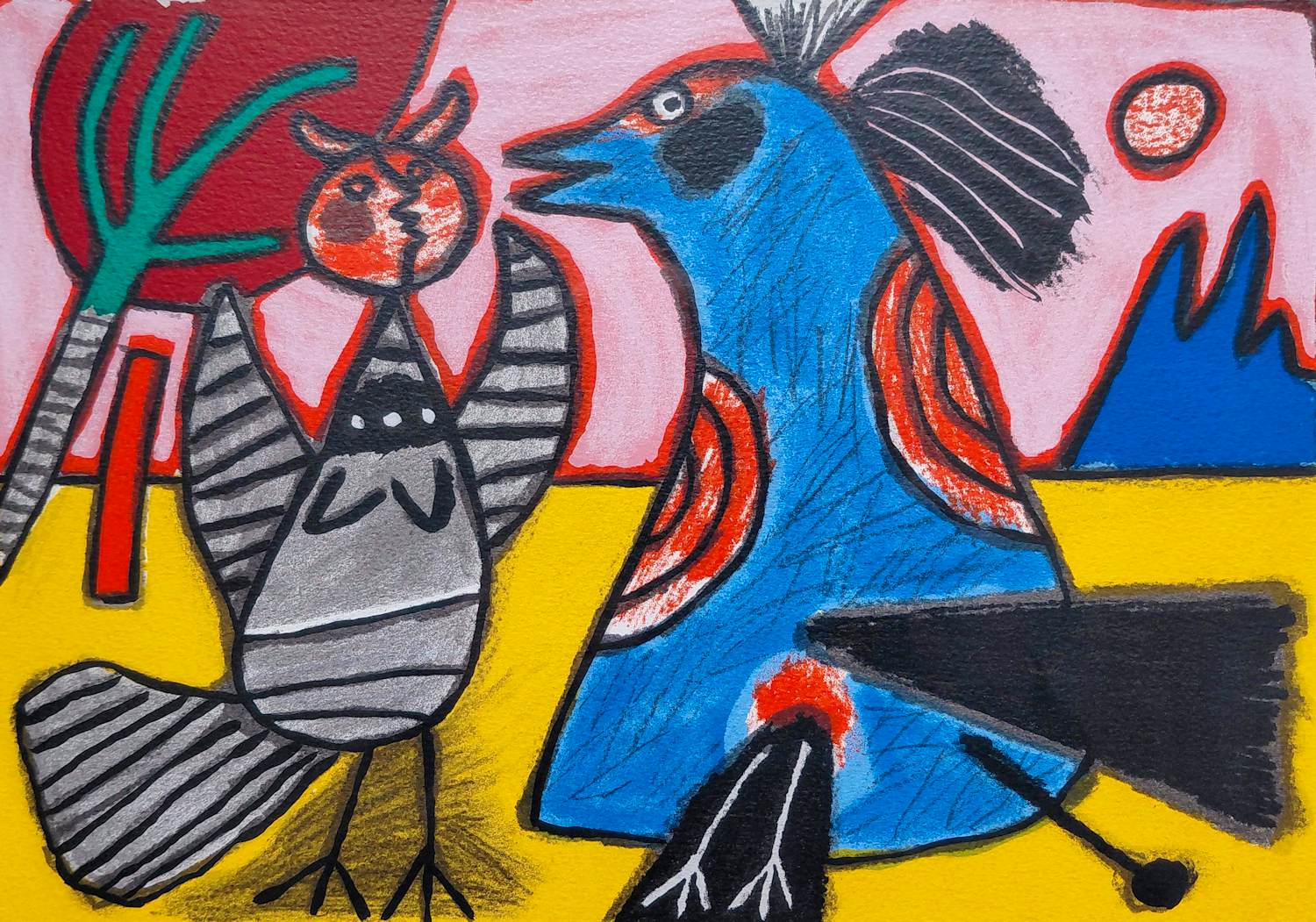 Corneille - Oiseaux, zeefdruk (netjes ingelijst) kopen? Bied vanaf 250!