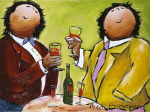 Theo Broeren - Acryl op doek, Goede zaken (Groot) verkocht voor € 100!