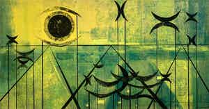 Henny Visch - gemengde techniek op board | 'zonder titel' | 1965 (LAGE INZET) verkocht voor € 100!