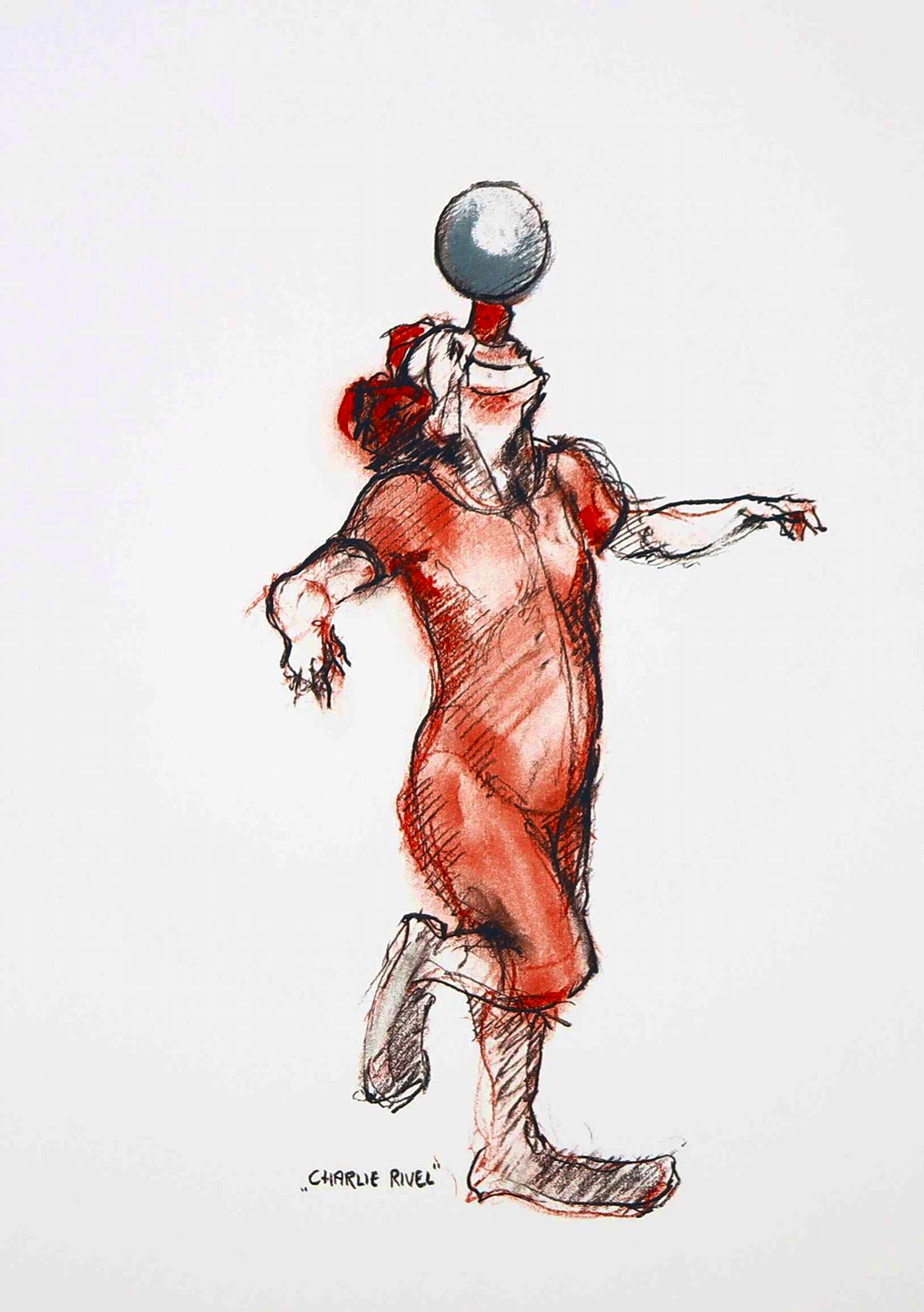 Kees Verkade - Litho, Charlie rivel verkocht voor € 20!