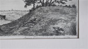 Frans IJserinkhuijsen - Avond in 't Gooi - ets - ingelijst kopen? Bied vanaf 40!