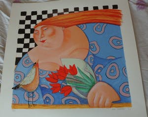 Ada Breedveld - Zeefdruk. Titel, "Hiep, Hiep, Hoera" . kopen? Bied vanaf 50!