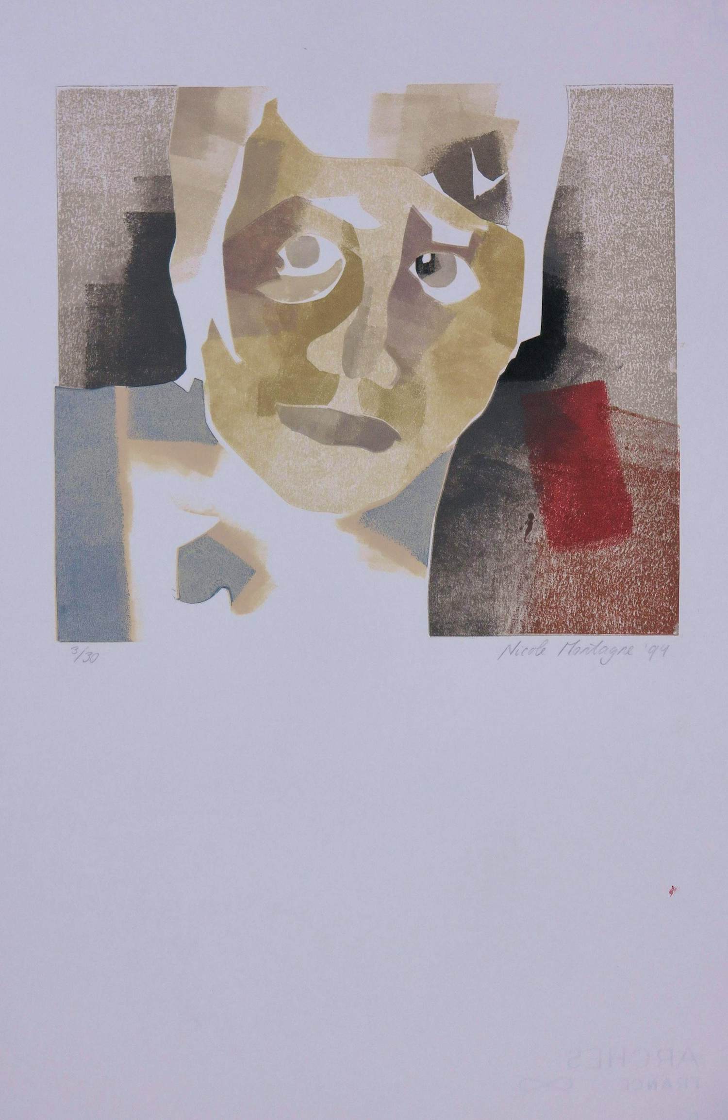 Nicole Montagne - Sjabloondruk, Zonder titel verkocht voor € 30!