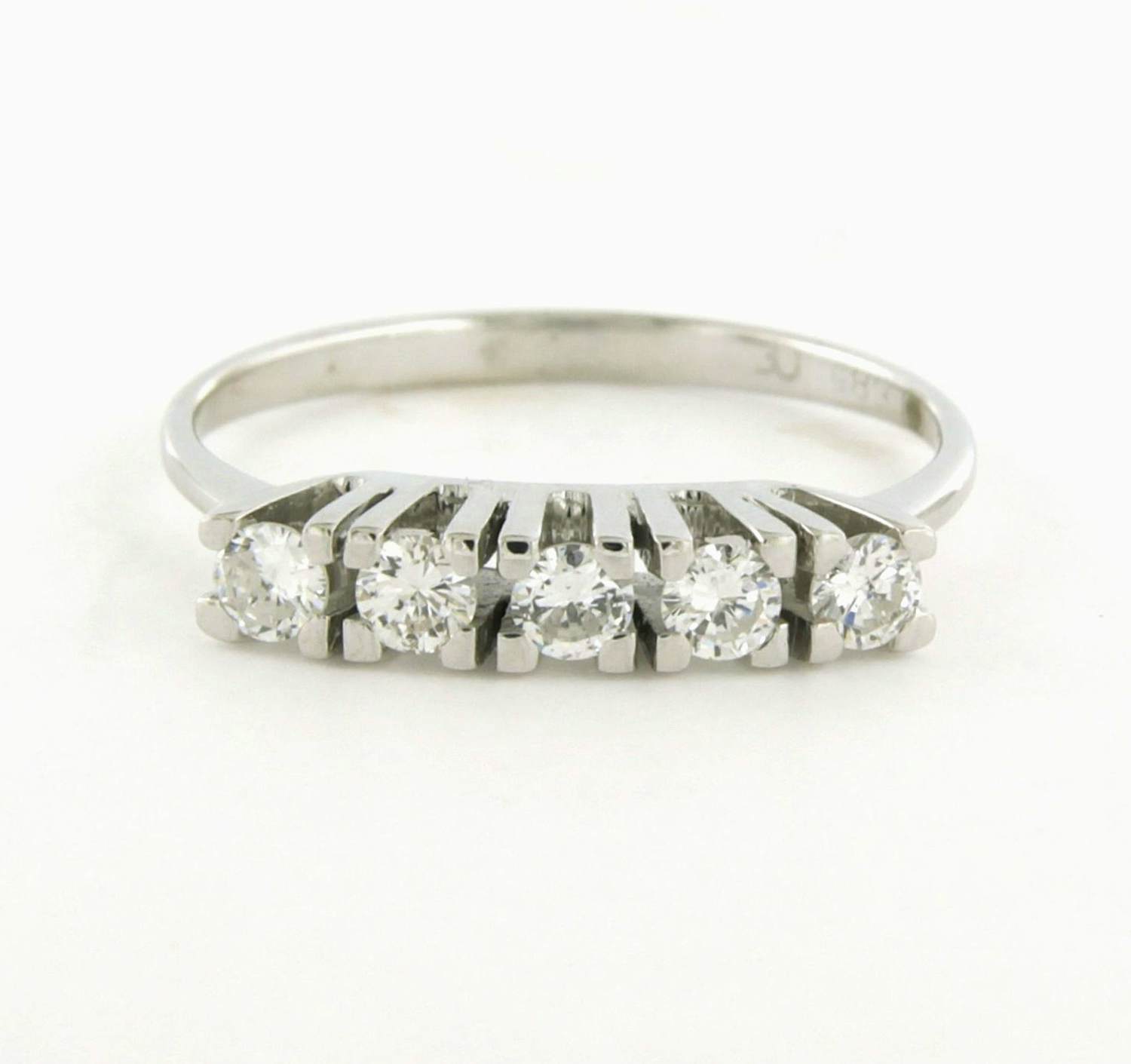 14k witgouden ring met briljant geslepen diamant tot. 0.23ct – F/G - VS/SI verkocht voor € 260!