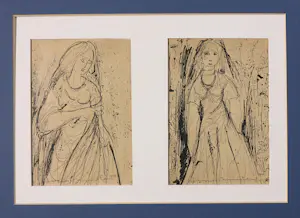 Janus Nuiten - Verschillende technieken, Lot van 39 schetsen van figuren kopen? Bied vanaf 100!