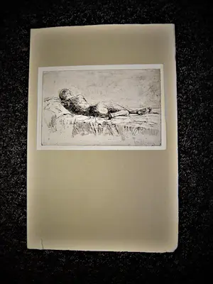 Pieter Giltaij - Mooie omstreeks 1940 gemaakte verstilde Ets "liggend vrouwelijk naakt" potld ges kopen? Bied vanaf 31!