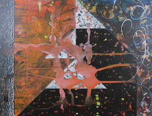 Viktor Majdandžić - Gemengde techniek op board, Abstracte compositie - Ingelijst kopen? Bied vanaf 1!