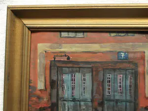 Niet of onleesbaar gesigneerd - 5 Gesigneerde ingelijste schilderijtjes / gouaches , De Ingang / Entree – 1996 kopen? Bied vanaf 1!