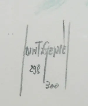 Francis de Lassus Saint-Genies - Litho, Vrouw met kooi - Ingelijst kopen? Bied vanaf 35!