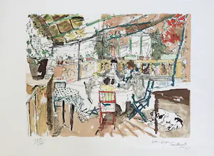 Jean Jacques Gailliard - Gesigneerde kleurenlitho - "Terras" - 145/145 kopen? Bied vanaf 75!