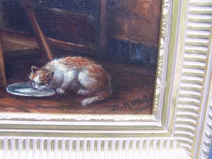 Dirk Kubbe - Boereninterieur met moeder kind. kopen? Bied vanaf 50!