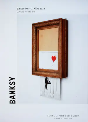 Banksy - 'Love is in the Bin' ('Girl with Balloon') - Burda Museum, 2019 - Originalplakat kaufen? Bieten Sie von 180!