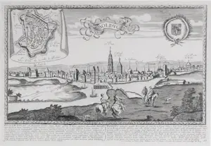 Niet of onleesbaar gesigneerd - Gravure, Le plan de la ville de Bolduc - Ingelijst kopen? Bied vanaf 20!