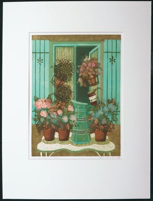 Laetitia de Haas - Lot van vierkleurenetsen, Stillevens kopen? Bied vanaf 70!