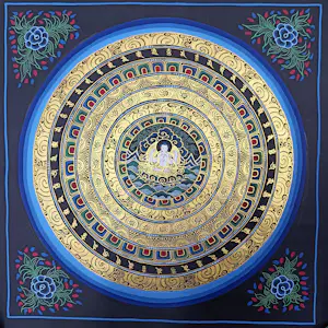 AcheterNiet of onleesbaar gesigneerd - Aum Mhane padhme hu mantra Mandala schilderij? Enchérissez de 10!