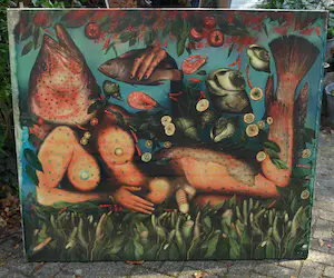 Niet of onleesbaar gesigneerd - Erotisch werk , “Zeevruchten”– GROOT – 125 x 146 cm – giclee kopen? Bied vanaf 10!