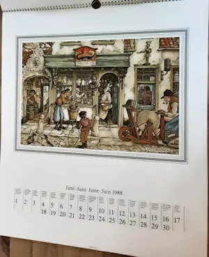 AcheterAnton Pieck - Bijzondere kleurrijke Jaarkalender 1988 (Origineel met copyright Anton Pieck)? Enchérissez de 20!