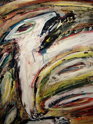 Henk Vierveijzer - CoBrA en Neue Wilden - Krachtig expressionisme - "Happen naar de Baas" GROOT!! kopen? Bied vanaf 150!