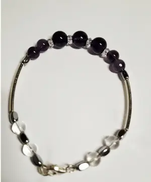 Nieuwe zilveren armband met Amethist edelsteen en bergkristal kopen? Bied vanaf 70!