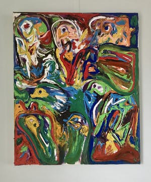 Finn Pedersen - Olieverf op doek - 2008 - zeer kleurrijk werk kopen? Bied vanaf 465!