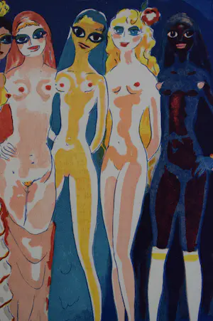 Kees van Dongen - Houtgravure - Les six adolescentes kopen? Bied vanaf 50!