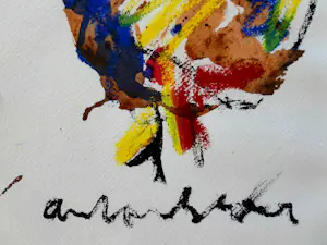 Anton Heyboer - Kip - Krijttekening- 1995 - 35 x 26 cm - ingelijst kopen? Bied vanaf 150!