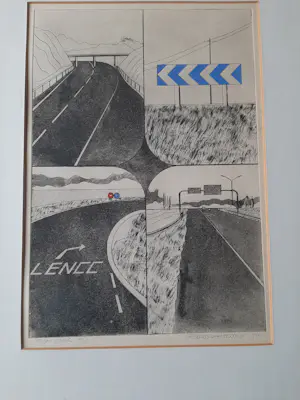 Gerard van Kerkhof - Ets, Auto-Route kopen? Bied vanaf 40!