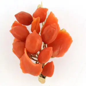 BWG geel tak broche met koraal kaufen? Bieten Sie von 410!