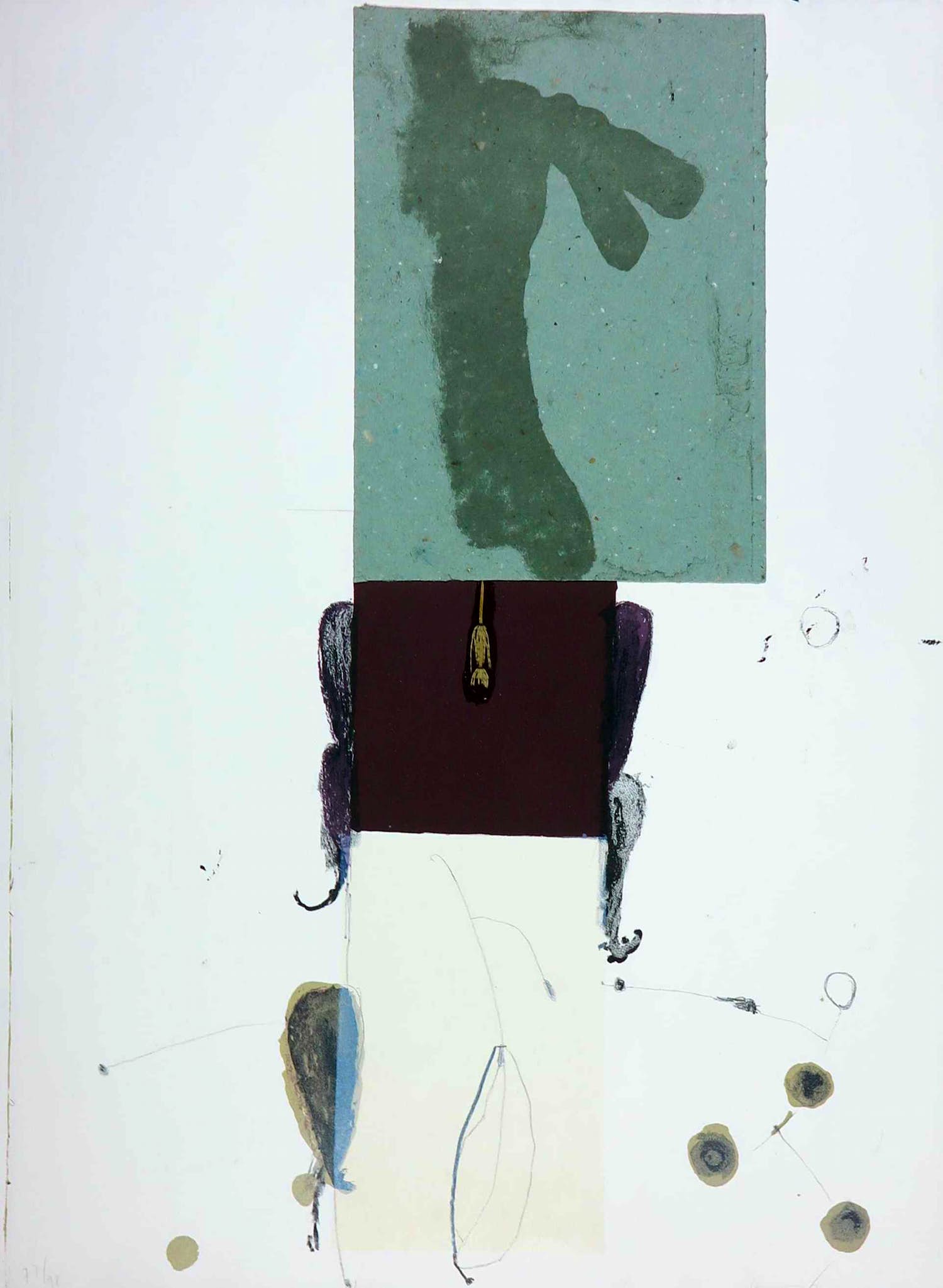 James Brown - Litho und Collage, Mannerist Herbarium verkocht voor € 1!