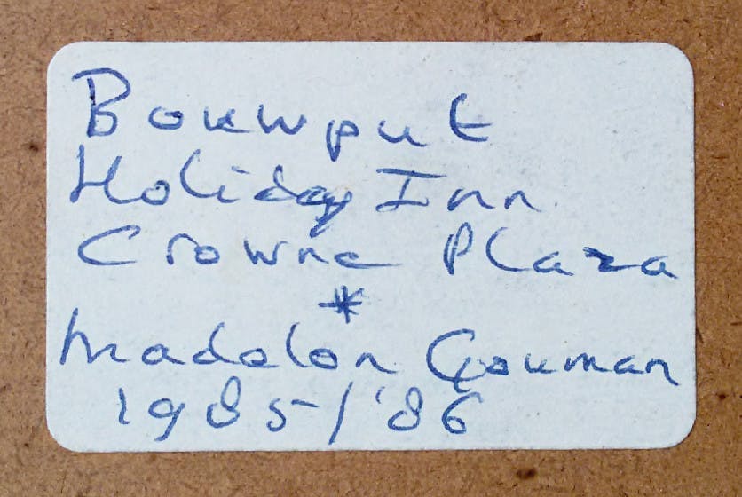 Madelon Gouman - Bouwput Amsterdam, olieverf op karton (ingelijst) kopen? Bied vanaf 50!