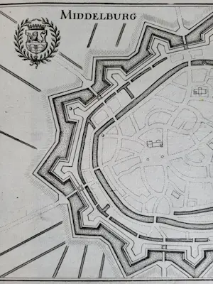 Caspar Merian - "Middelburg". kopen? Bied vanaf 50!