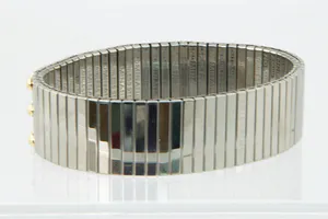 Opvallende staal en 18 krt gouden NOMINATION armband - met 4 grote stenen kopen? Bied vanaf 120!