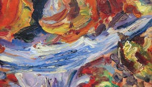 Nita Homberg-Hannema - Olieverf op doek, Expressionistisch stilleven met fruit - Ingelijst kopen? Bied vanaf 250!