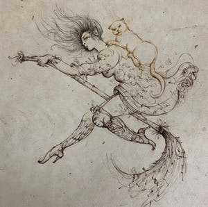 Leonor Fini - Aquatint La Sorcière sur le Balai kopen? Bied vanaf 50!
