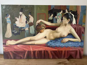 Niet of onleesbaar gesigneerd - Naakt scène kopen? Bied vanaf 1!